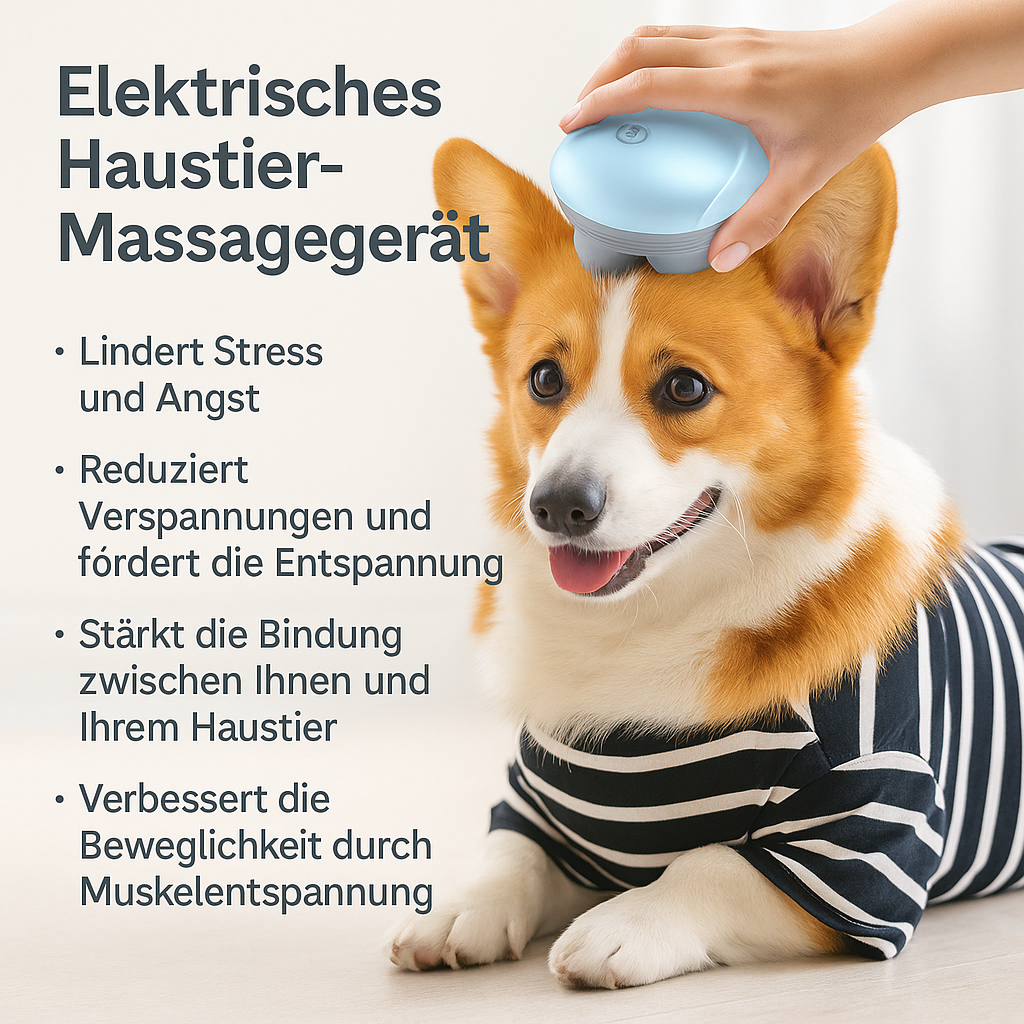 Bichoushop™ Elektrisches Haustier-Massagegerät – Für Katzen & Hunde