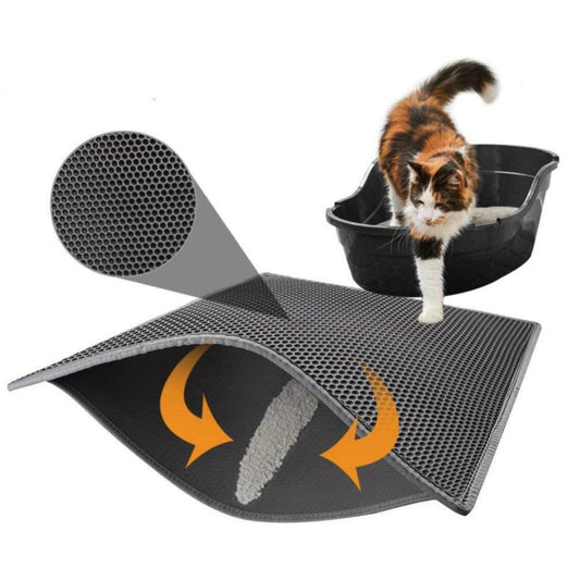 Bienenwaben-Katzenstreumatte – Doppellagig, Wasserdicht & Umweltfreundlich