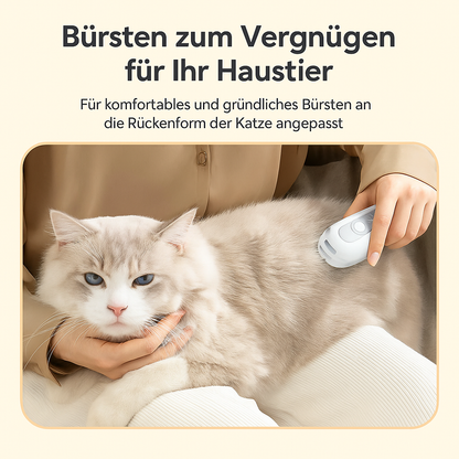 Bichoushop™ Elektrische Dampfbürste für Katzen & Hunde – Kabellos & Multifunktional