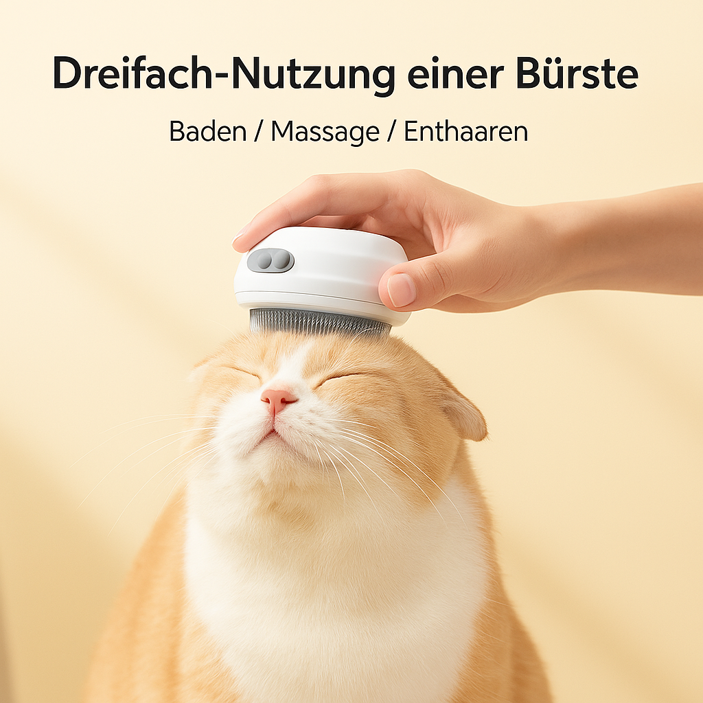 Bichoushop™ Elektrische Dampfbürste für Katzen & Hunde – Kabellos & Multifunktional