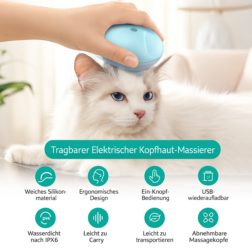 Bichoushop™ Elektrisches Haustier-Massagegerät – Für Katzen & Hunde