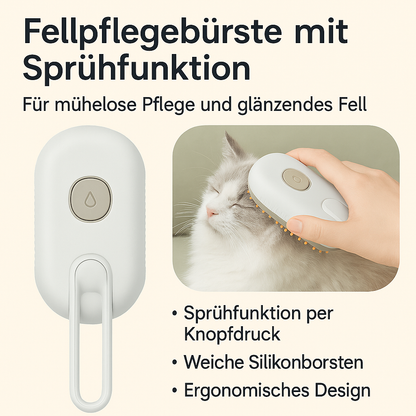 BichouShop – 2-in-1 Silikon-Bürste mit Wassersprühfunktion für Haustiere