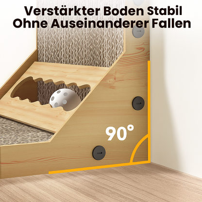 Kratzbrett für Katzen – L-förmiges Katzenkratzbrett & Spielzeug aus Wellpappe