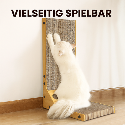 Kratzbrett für Katzen – L-förmiges Katzenkratzbrett & Spielzeug aus Wellpappe