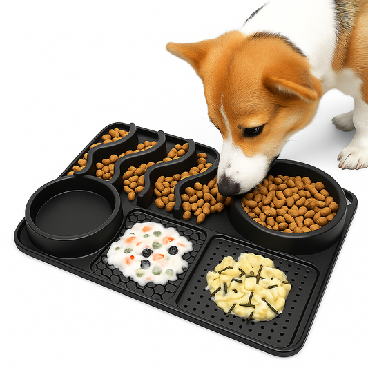 Langsamer Fressnapf Schleckmatte für Hunde & Welpen aus Silikon