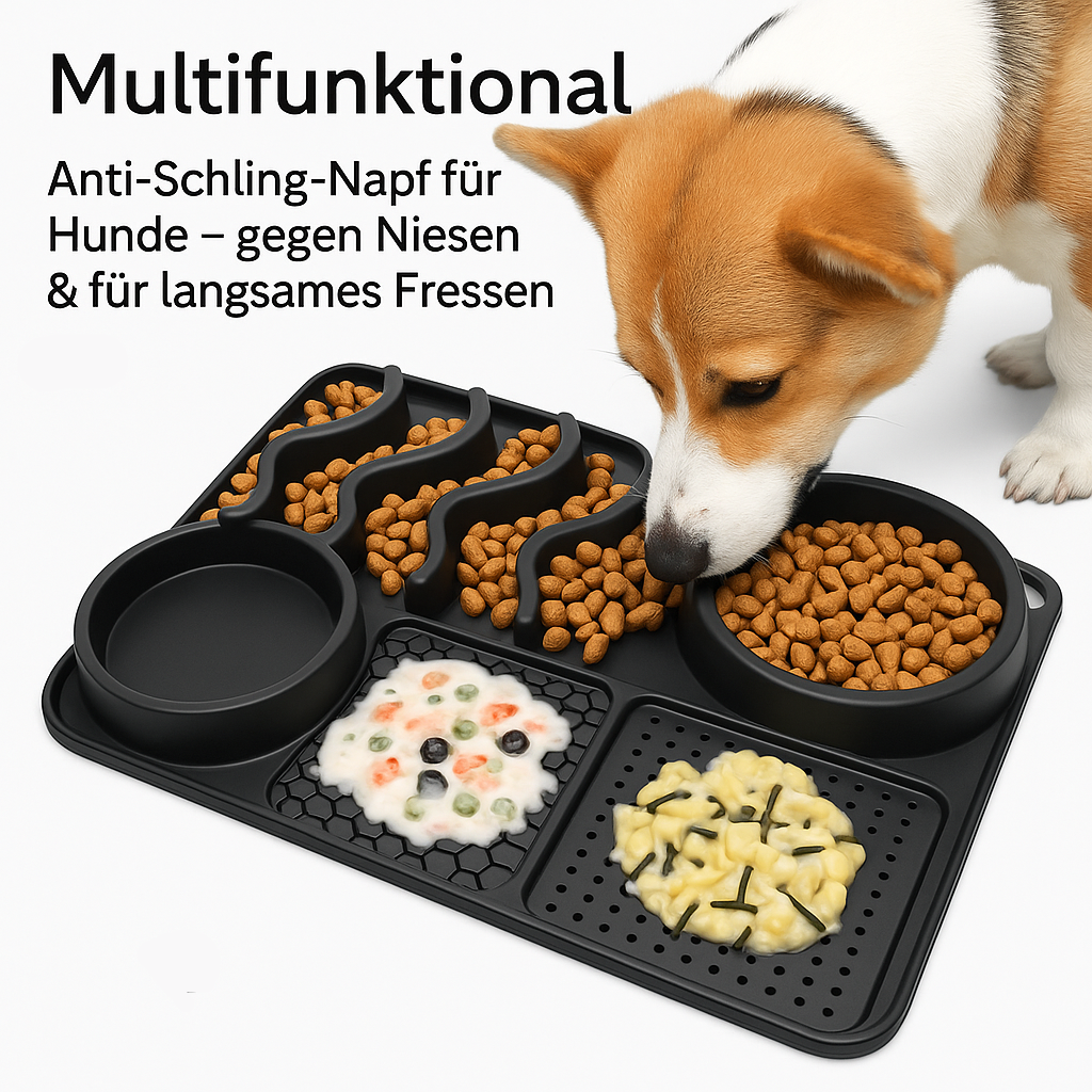 Langsamer Fressnapf Schleckmatte für Hunde & Welpen aus Silikon