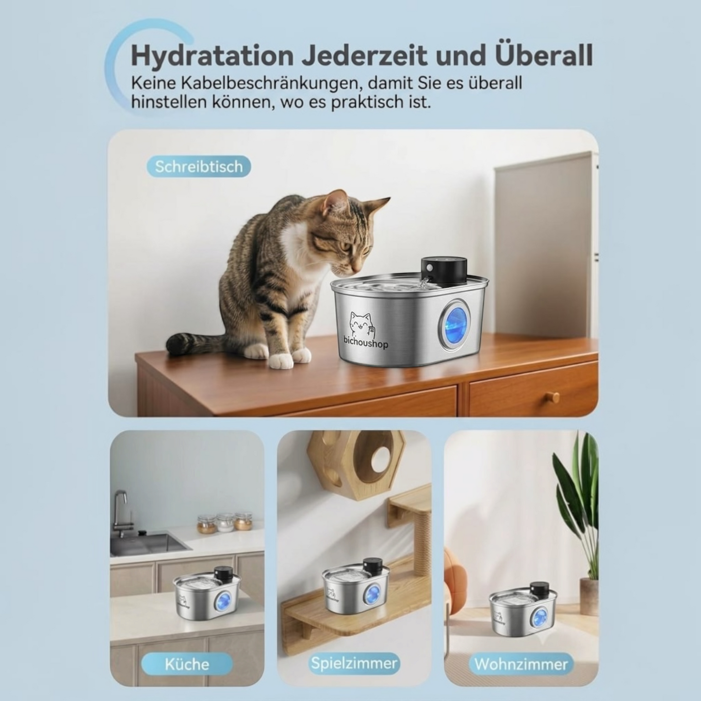 Premium Edelstahl Trinkbrunnen für Katzen & Hunde – 3,2L