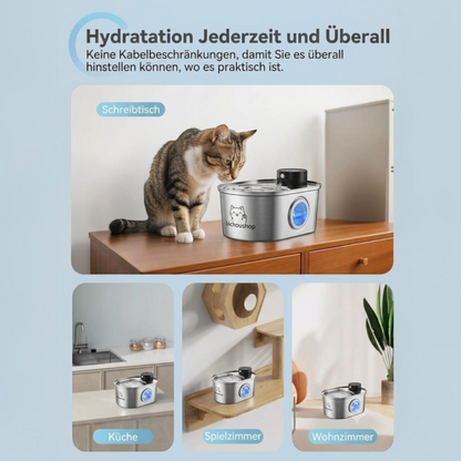 Premium Edelstahl Trinkbrunnen für Katzen & Hunde – 3,2L