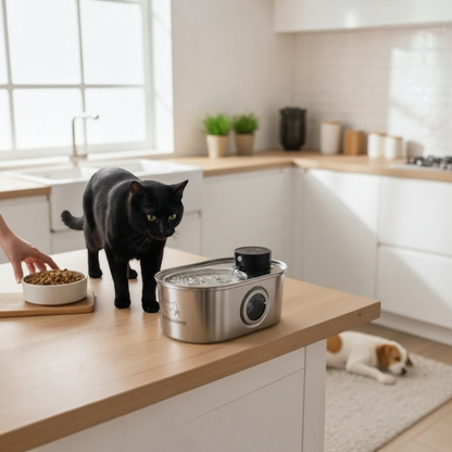 Premium Edelstahl Trinkbrunnen für Katzen & Hunde – 3,2L